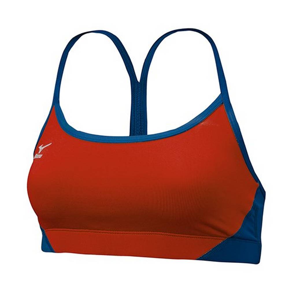 Womens Mizuno Hybrid Volleyball Sports Bra Red/Navy Philippines (IWYZPB973)